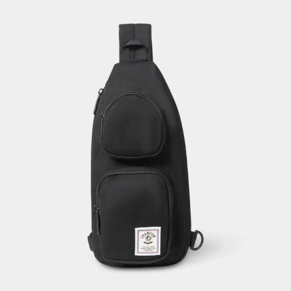 Champion Canvas Sling Bag Black Crossbody Shoulder Travel Backpack Unisex